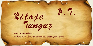 Miloje Tunguz vizit kartica